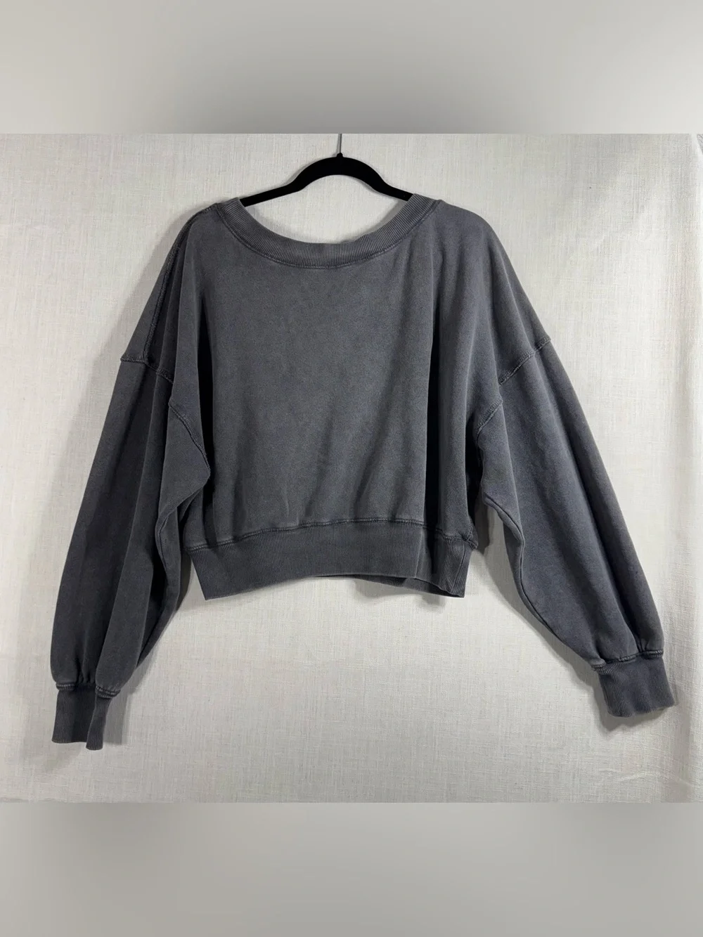 Free People Washed Charcoal Crewneck Sweatshirt - Women's